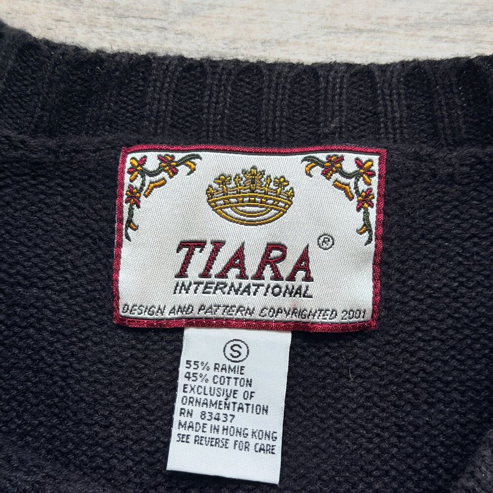 Vintage Halloween Sweater Cardigan Small 2001 Tiara International Ghost Pumpkin - Picture 4 of 13